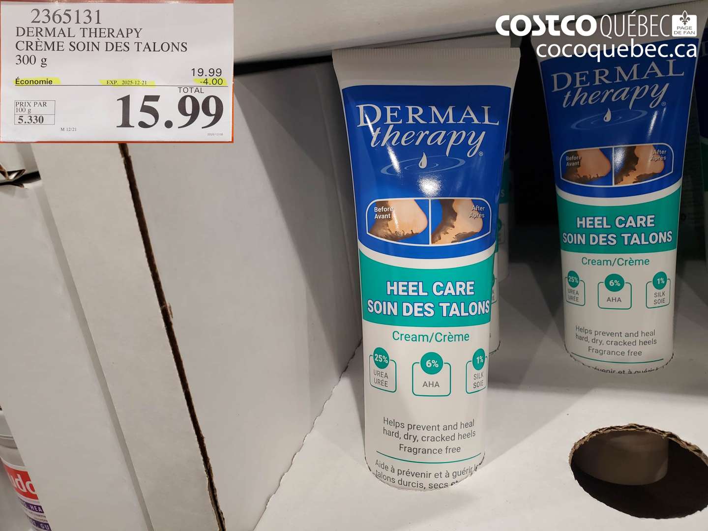 2365131 DERMAL THERAPY CRÈME SOIN DES TALONS 300 g (EXPIRES ON 2025-12-21) $15.99