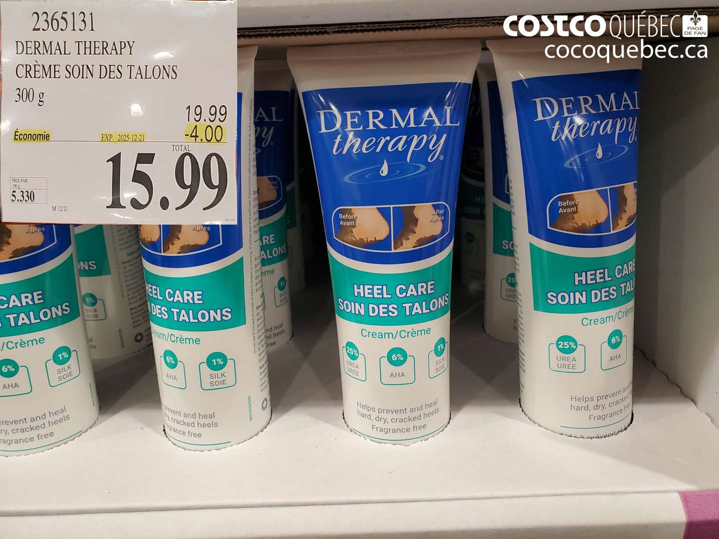 2365131 DERMAL THERAPY CRÈME SOIN DES TALONS 300 g ($4.00 INSTANT SAVINGS EXPIRES ON 2025-12-21) $15.99