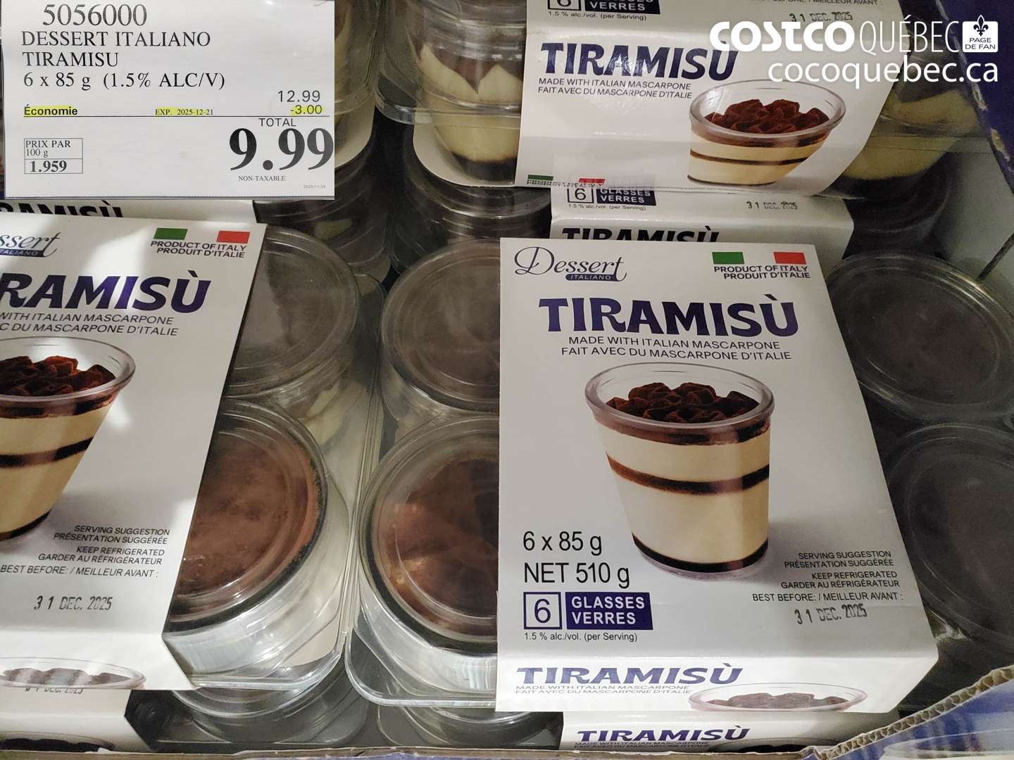 5056000 DESSERT ITALIANO TIRAMISU 6x 85g ($3.00 INSTANT SAVINGS EXPIRES ON 2025-12-21) $9.99