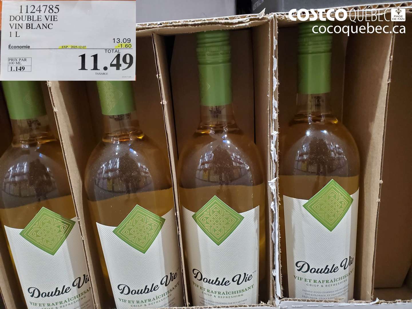 1124785 DOUBLE VIE VIN BLANC  ($1.60 INSTANT SAVINGS EXPIRES ON 2025-12-07) $11.49