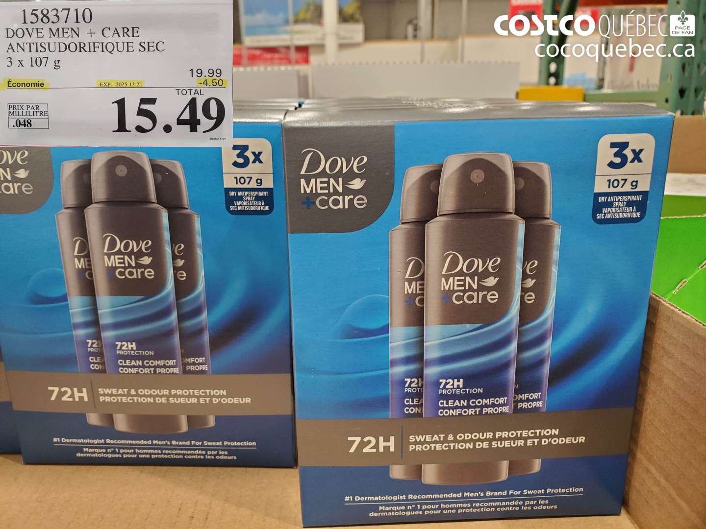 1583710 DOVE MEN + CARE ANTISUDORIFIQUE SEC (EXPIRES ON 2025-12-21) $15.49