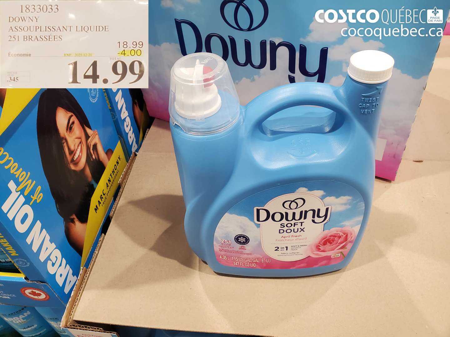 1833033 DOWNY ASSOUPLISSANT LIQUIDE 251 BRASSÉES (EXPIRES ON 2025-12-21) $14.99