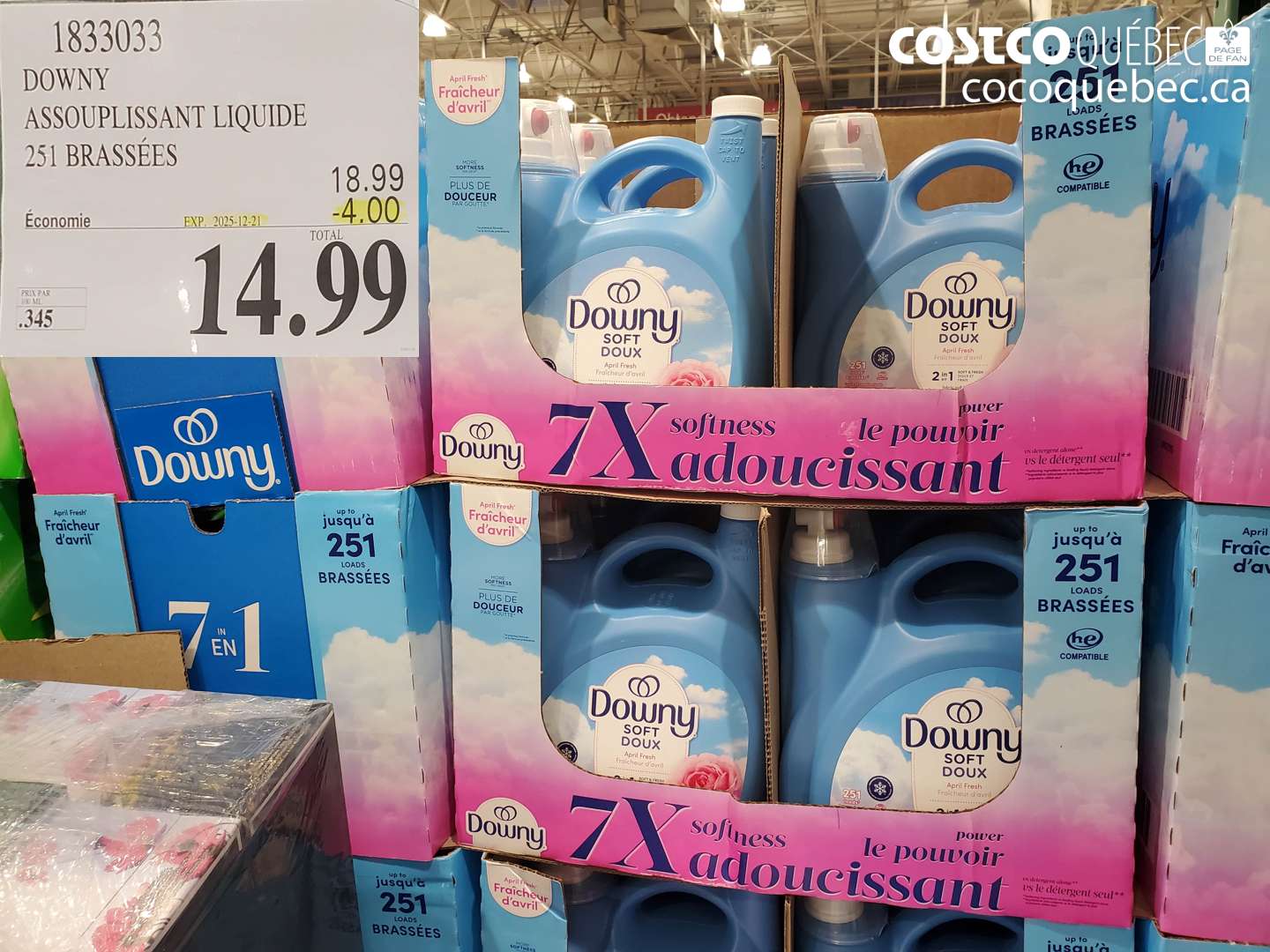1833033 DOWNY ASSOUPLISSANT LIQUIDE 251 BRASSEES  ($4.00 INSTANT SAVINGS EXPIRES ON 2025-12-21) $14.99