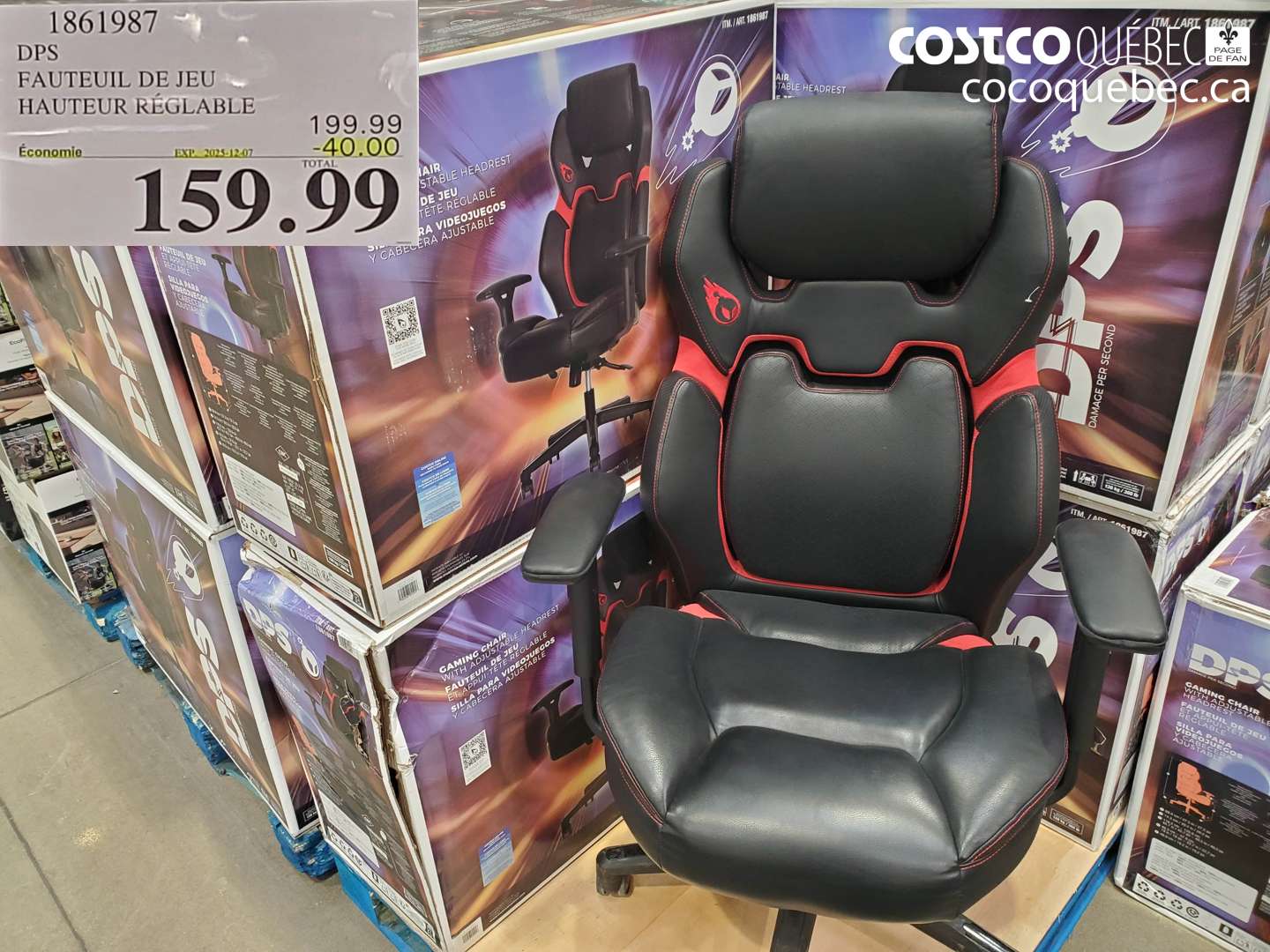 1861987 DPS FAUTEUIL DE JEU HAUTEUR RÉGLABLE ($40.00 INSTANT SAVINGS EXPIRES ON 2025-12-07) $159.99