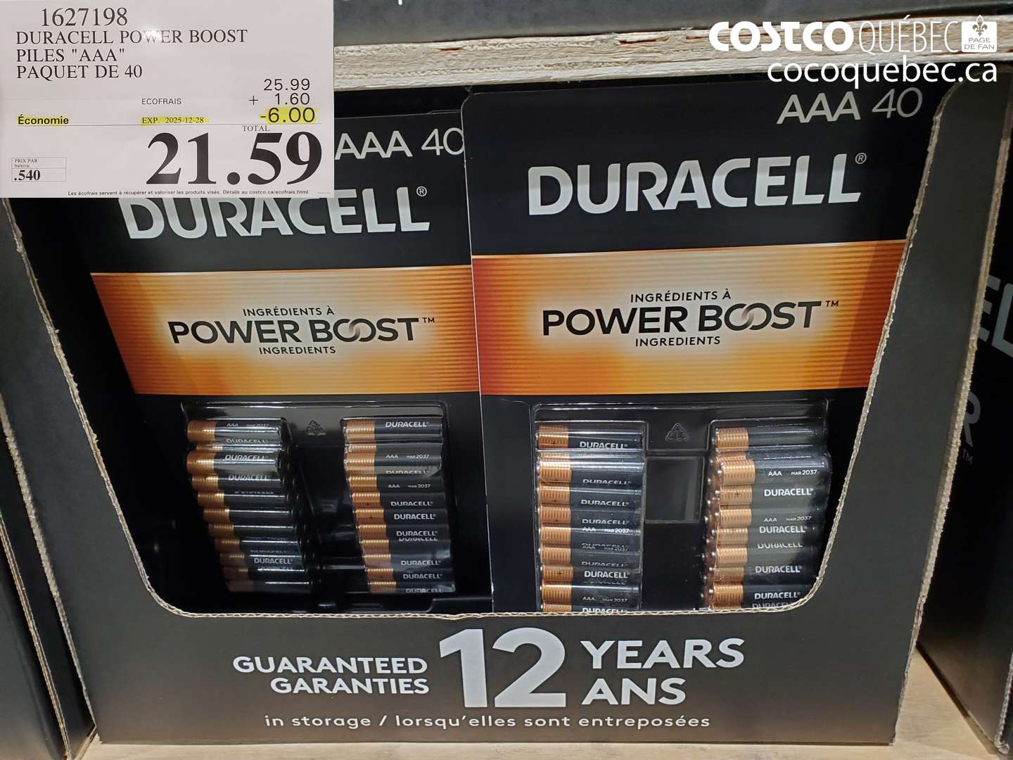 1627198 DURACELL POWER BOOST PILES 