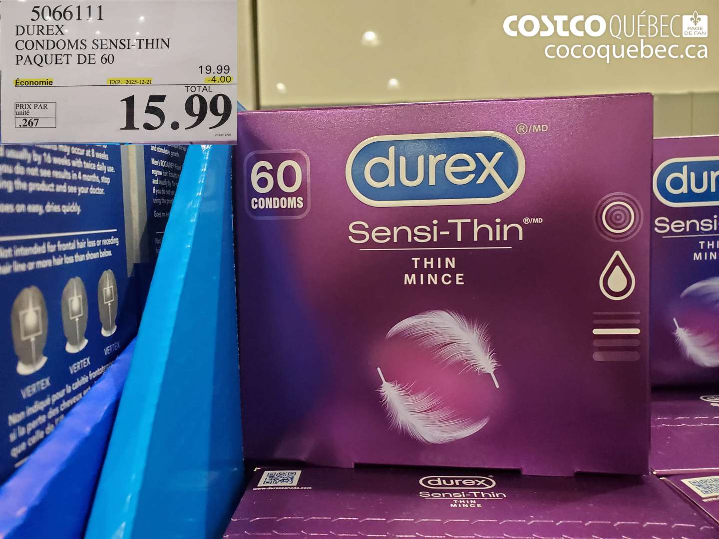 5066111 DUREX CONDOMS SENSI-THIN PAQUET DE 60 (EXPIRES ON 2025-12-21) $15.99