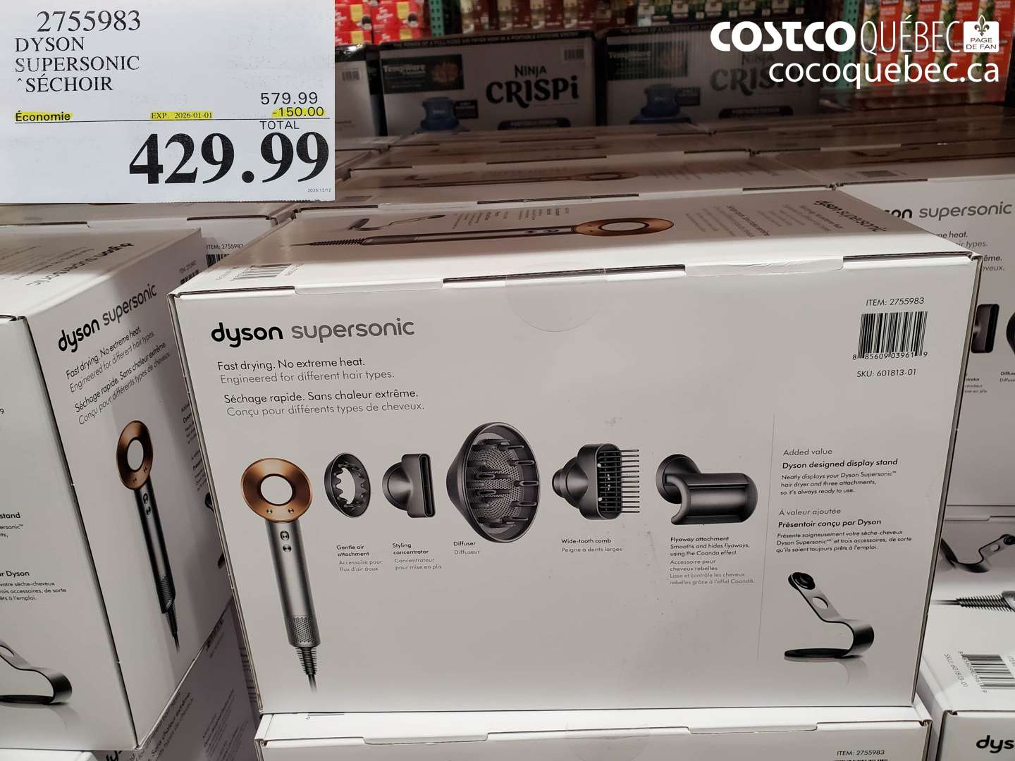 2755983 DYSON SUPERSONIC SÉCHOIR ($150.00 INSTANT SAVINGS EXPIRES ON 2026-01-01) $429.99