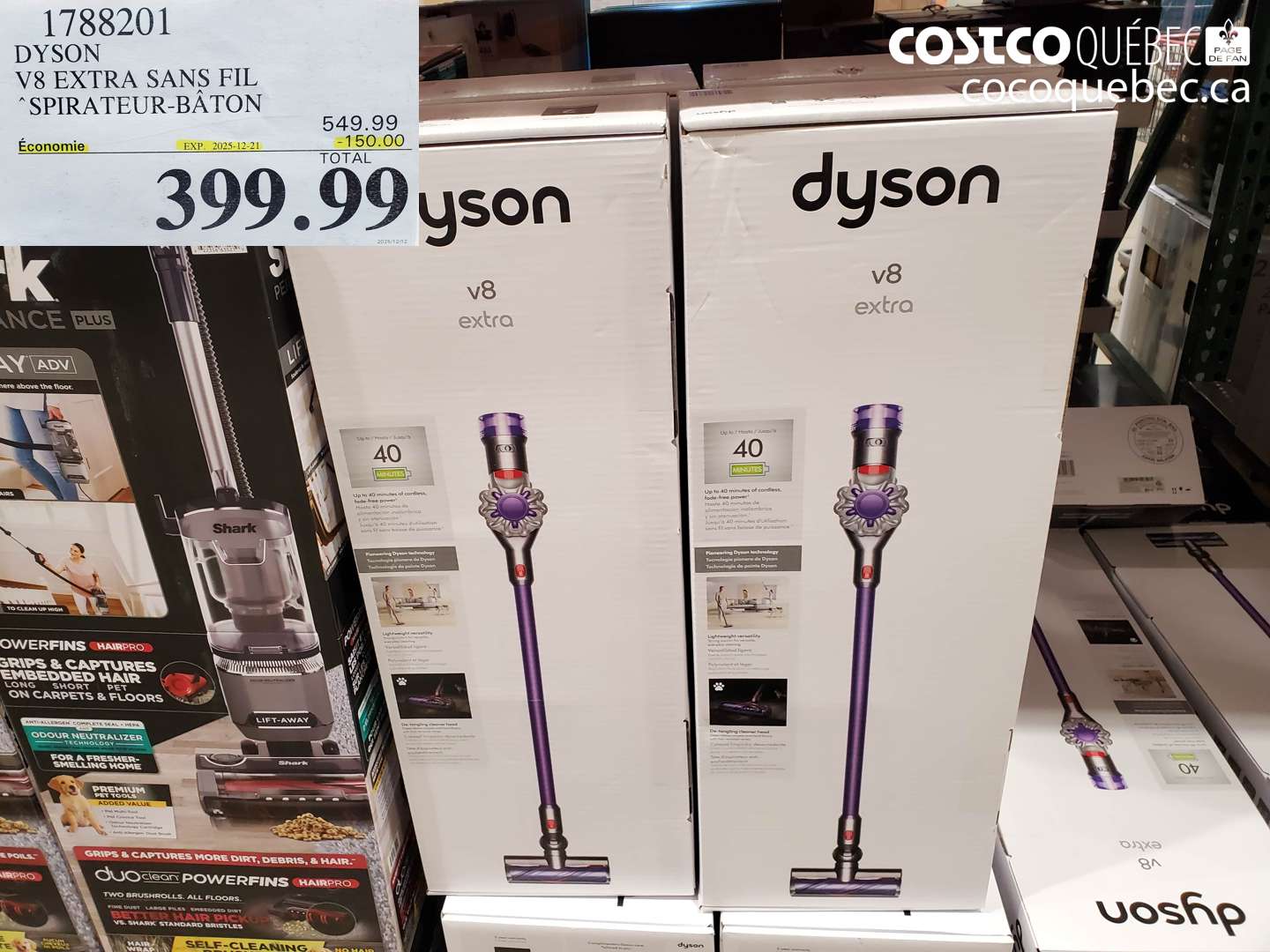 1788201 DYSON V8 EXTRA SANS FIL SPIRATEUR-BÂTON ($150.00 INSTANT SAVINGS EXPIRES ON 2025-12-21) $399.99