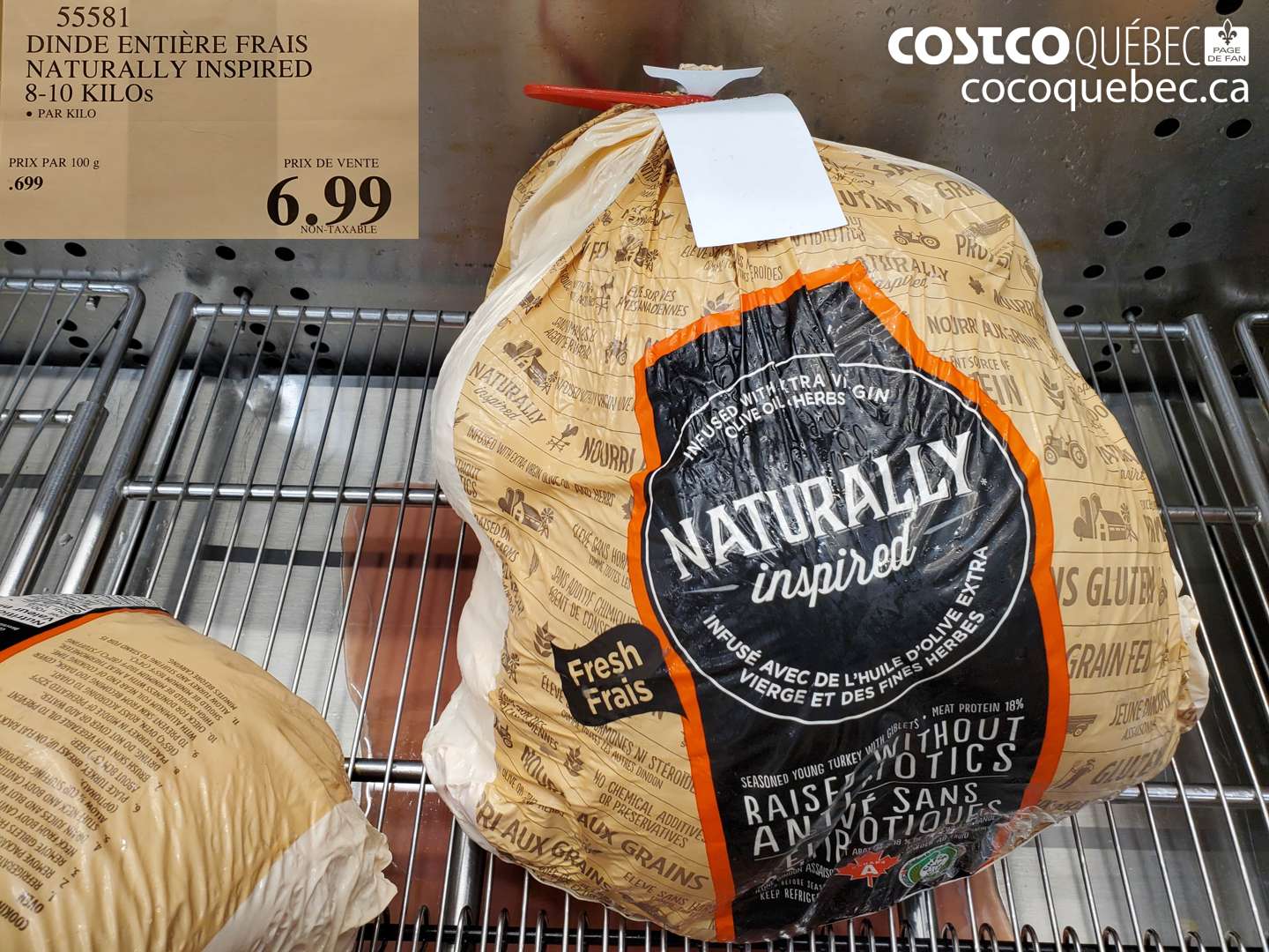 55581 Dinde entiere frais naturally inspired 8-10 kilos $6.99