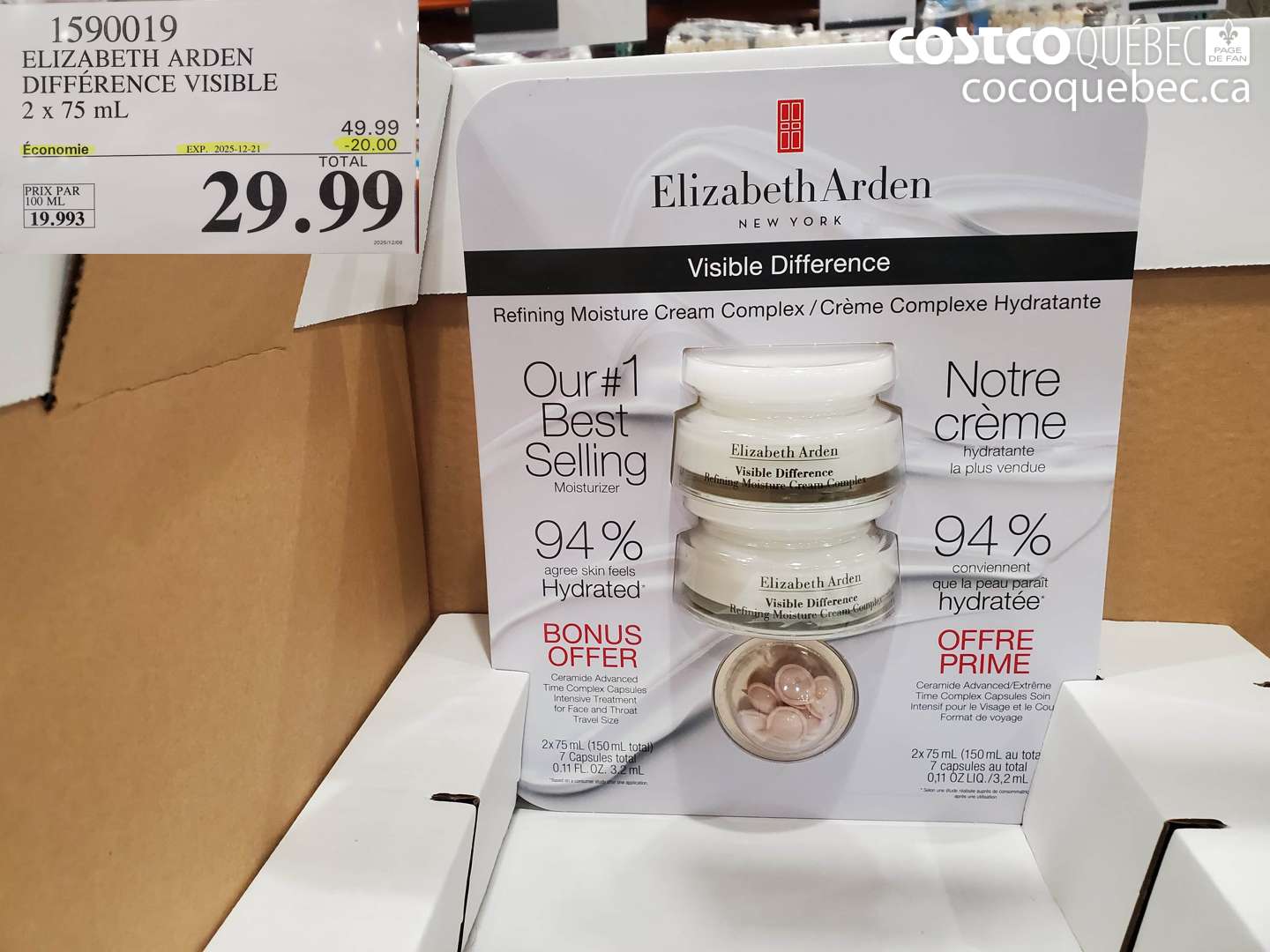 1590019 ELIZABETH ARDEN DIFFÉRENCE VISIBLE 2 x 75 mL (EXPIRES ON 2025-12-21) $29.99