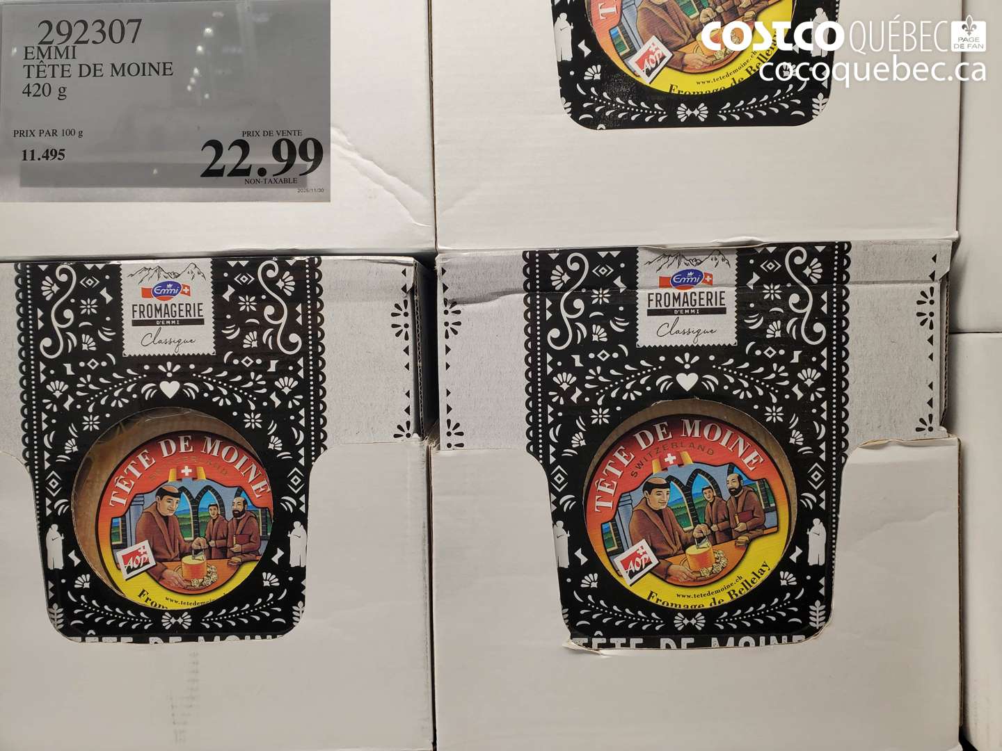 292307 EMMI TÊTE DE MOINE 420 g $22.99