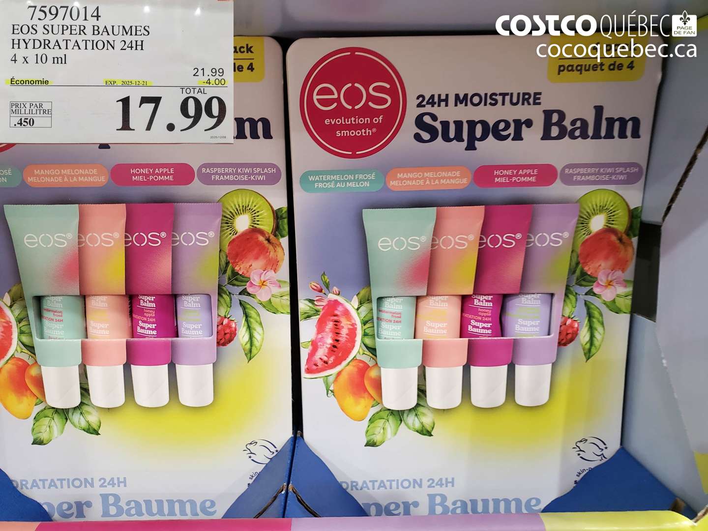 7597014 EOS SUPER BAUMES HYDRATATION 24H 4 x 10 ml (EXPIRES ON 2025-12-21) $17.99