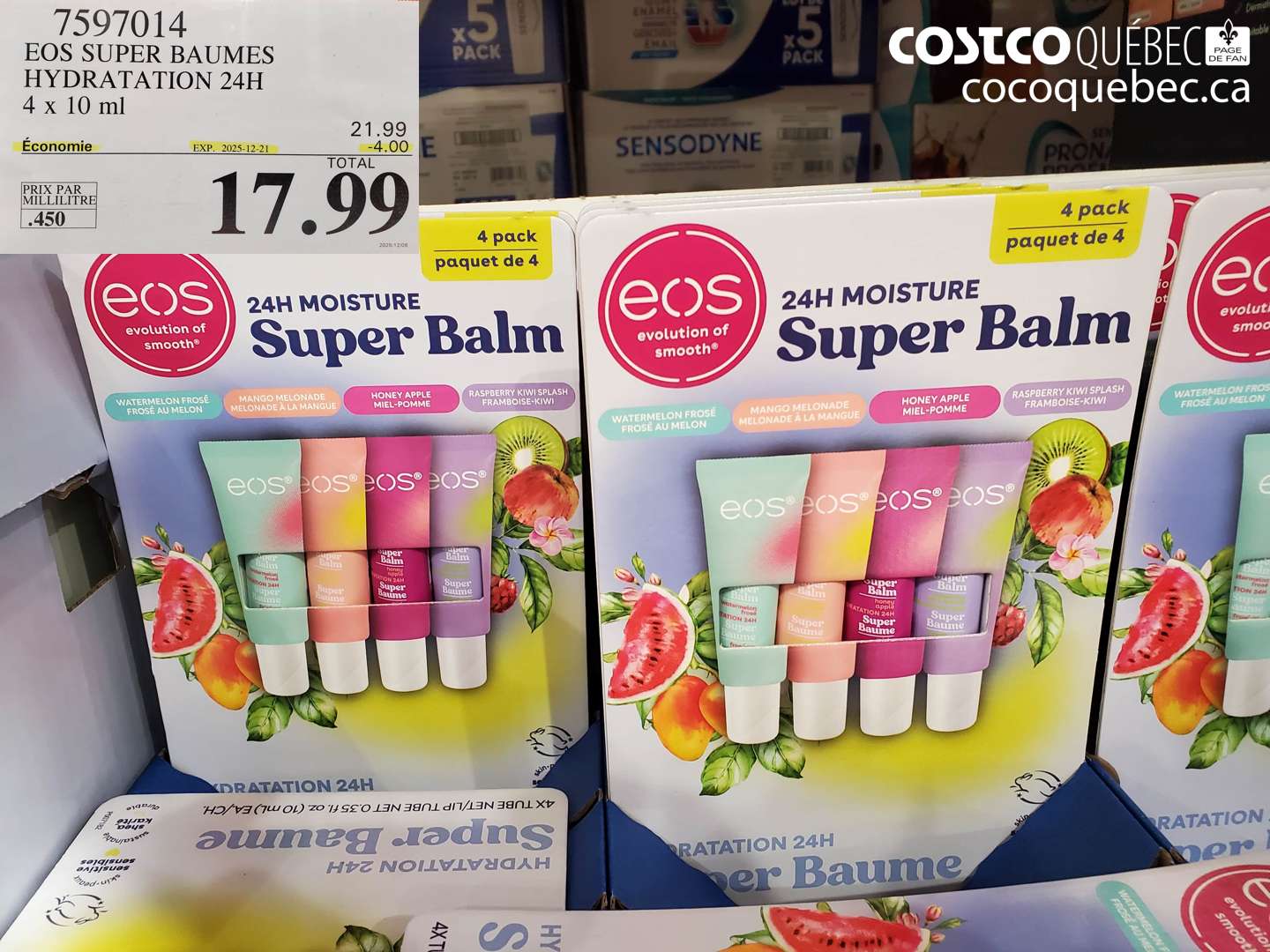 7597014 EOS SUPER BAUMES HYDRATATION 24H 4 x 10 ml (EXPIRES ON 2025-12-21) $17.99