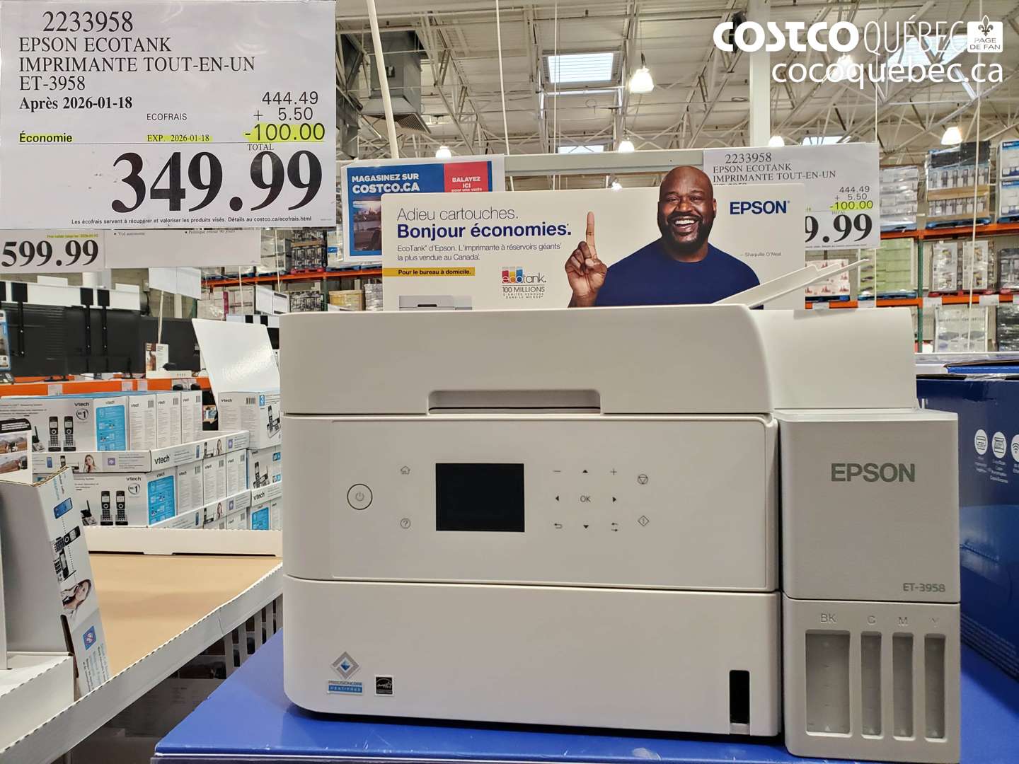 2233958 EPSON ECOTANK IMPRIMANTE TOUT-EN-UN ET-3958 ($100.00 INSTANT SAVINGS EXPIRES ON 2026-01-18) $349.99