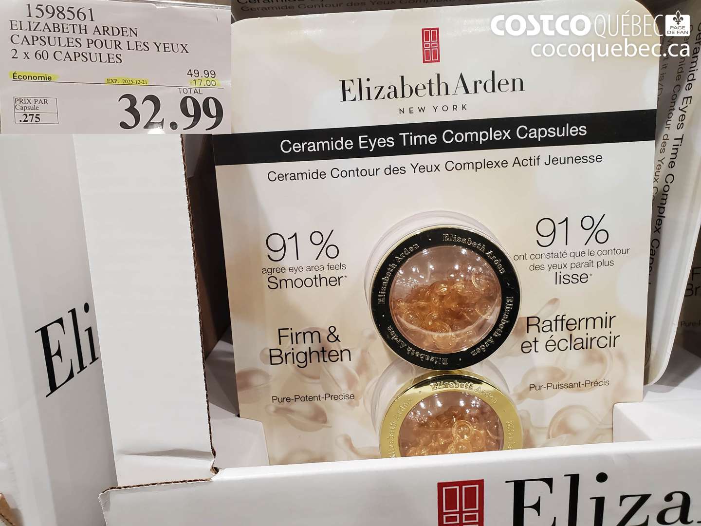 1598561 Elizabeth Arden Capsules pour les yeux 2 x 60 capsules ($17.00 INSTANT SAVINGS EXPIRES ON 2025-12-21) $32.99
