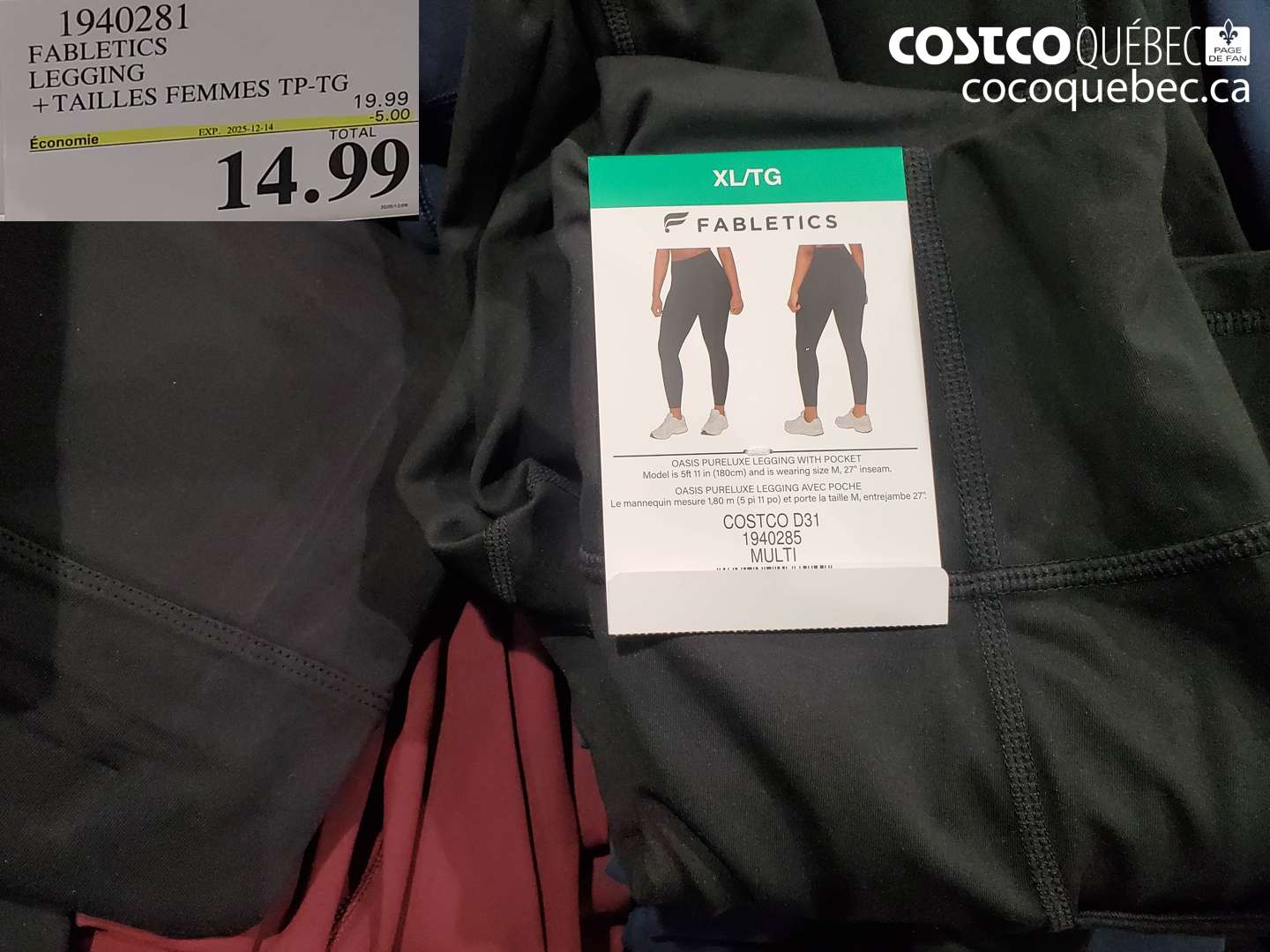 1940281 FABLETICS LEGGING + TAILLES FEMMES TP-TG (EXPIRES ON 2025-12-14) $14.99