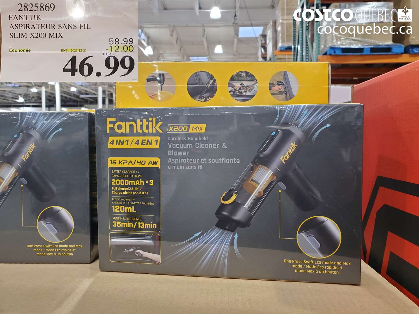 2825869 FANTIK ASPIRATEUR SANS FIL SLIM X200 MIX ($12.00 INSTANT SAVINGS EXPIRES ON 2025-12-21) $46.99