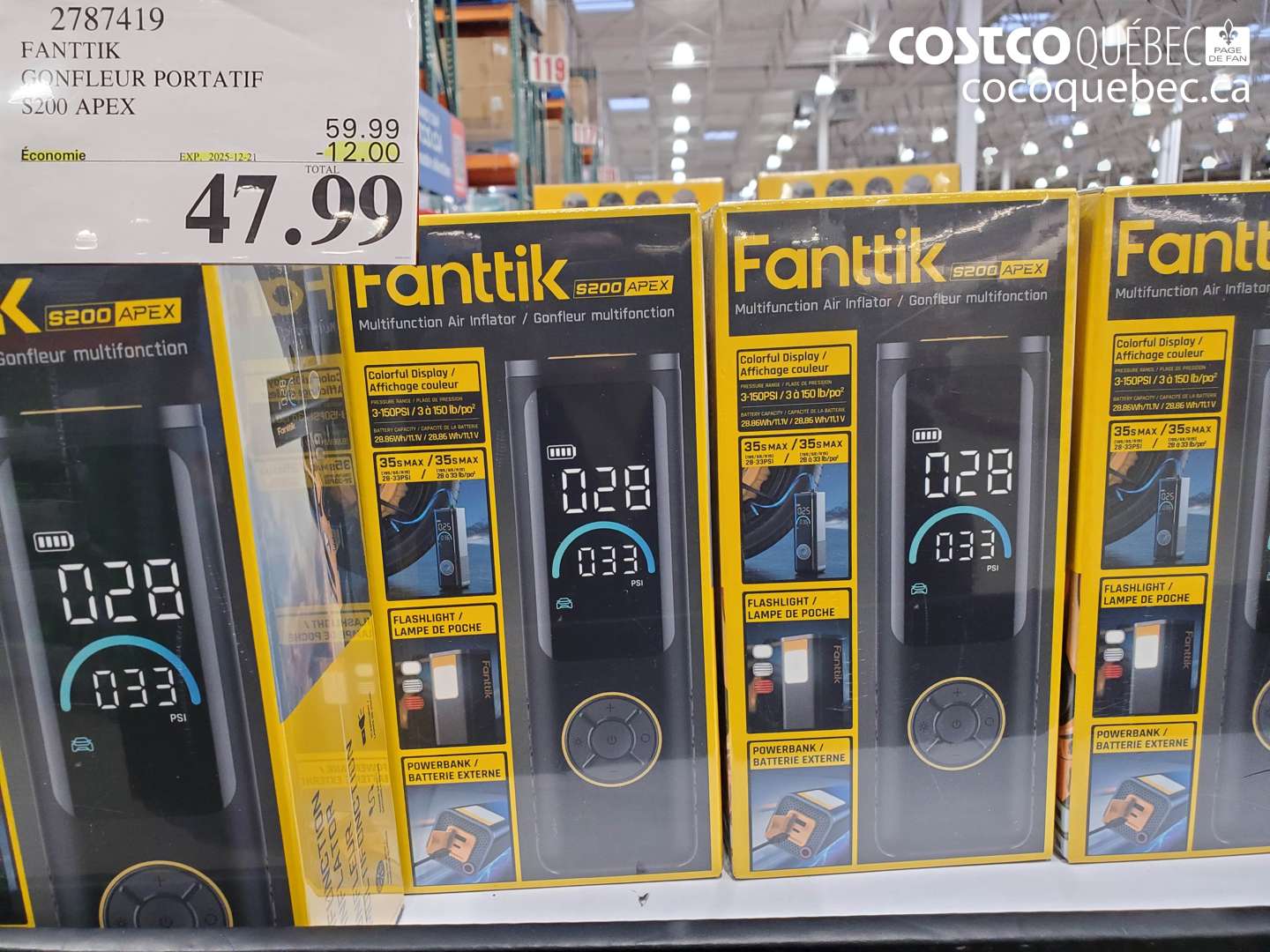 2787419 FANTIK GONFLEUR PORTATIF S200 APEX ($12.00 INSTANT SAVINGS EXPIRES ON 2025-12-21) $47.99