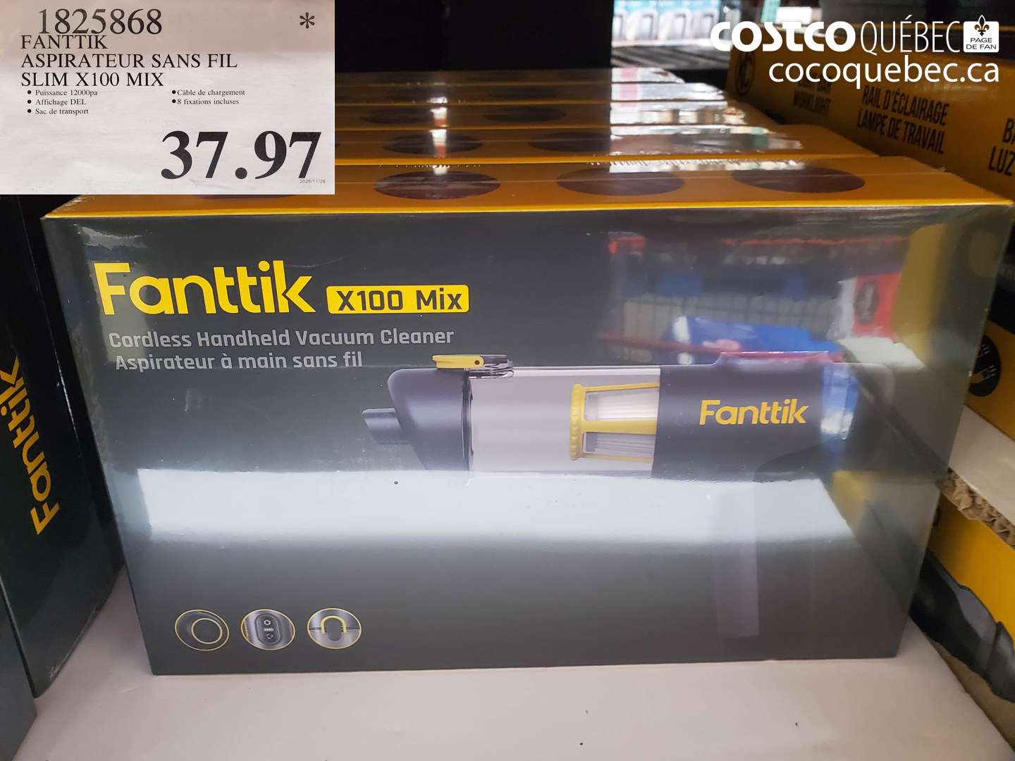 1825868 FANTTIK ASPIRATEUR SANS FIL SLIM X100 MIX $37.97