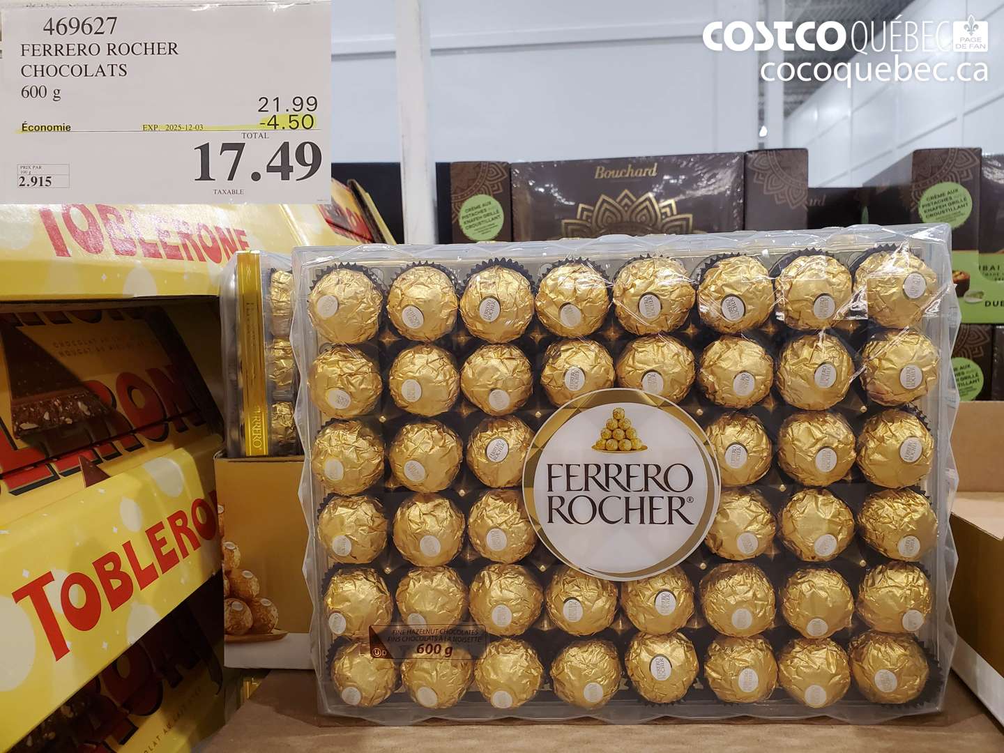 469627 FERRERO ROCHER 600 G  ($4.50 INSTANT SAVINGS EXPIRES ON 2025-12-03) $17.49