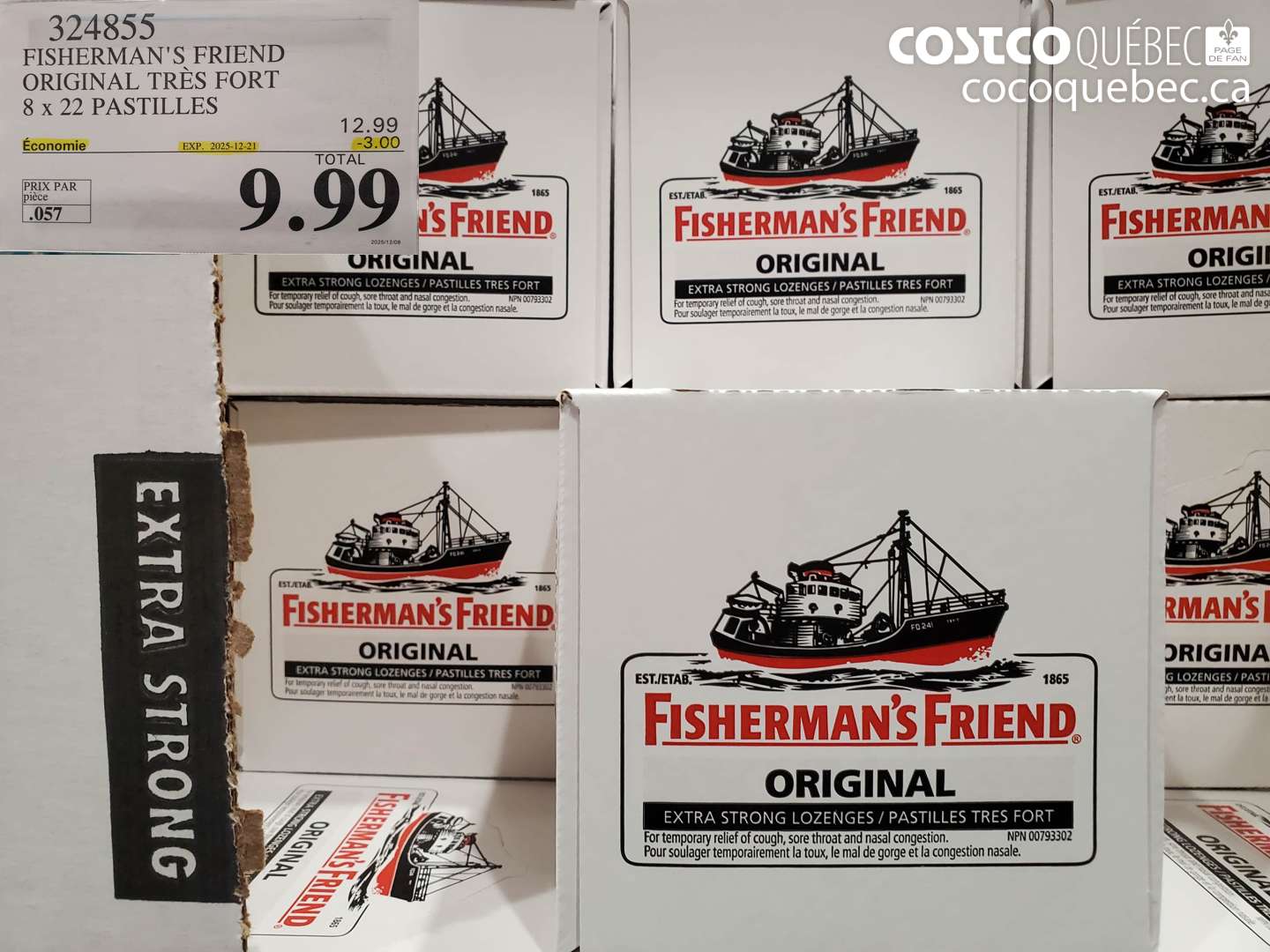 324855 FISHERMAN'S FRIEND ORIGINAL TRÈS FORT 8 x 22 PASTILLES ($3.00 INSTANT SAVINGS EXPIRES ON 2025-12-21) $9.99