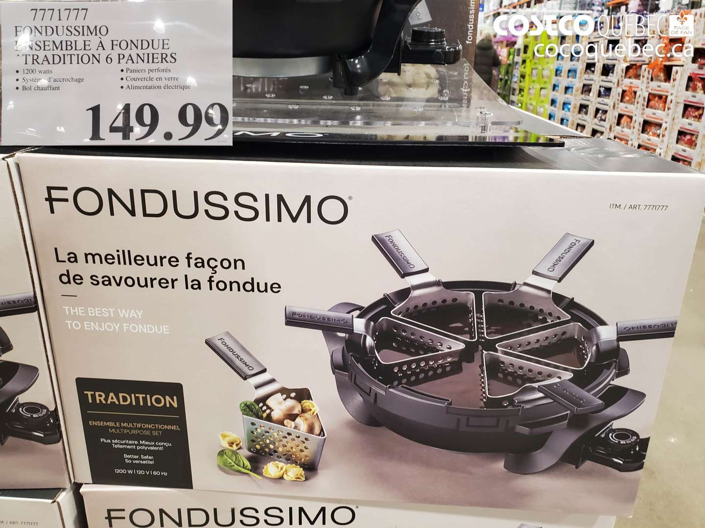 7771777 FONDUSSIMO ENSEMBLE À FONDUE TRADITION 6 PANIERS $149.99