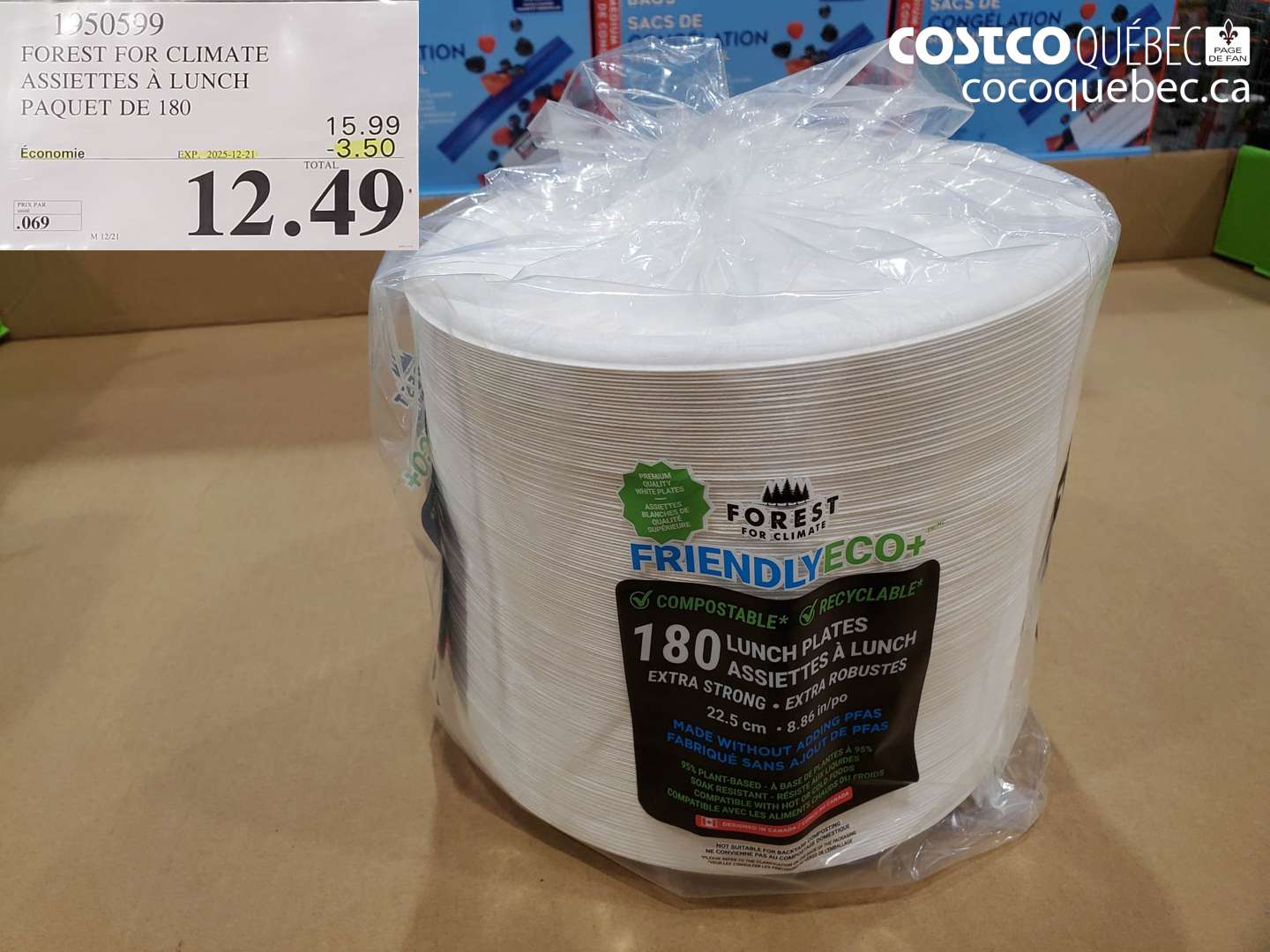 1950599 FOREST FOR CLIMATE ASSIETTES À LUNCH PAQUET DE 180 ($3.50 INSTANT SAVINGS EXPIRES ON 2025-12-21) $12.49