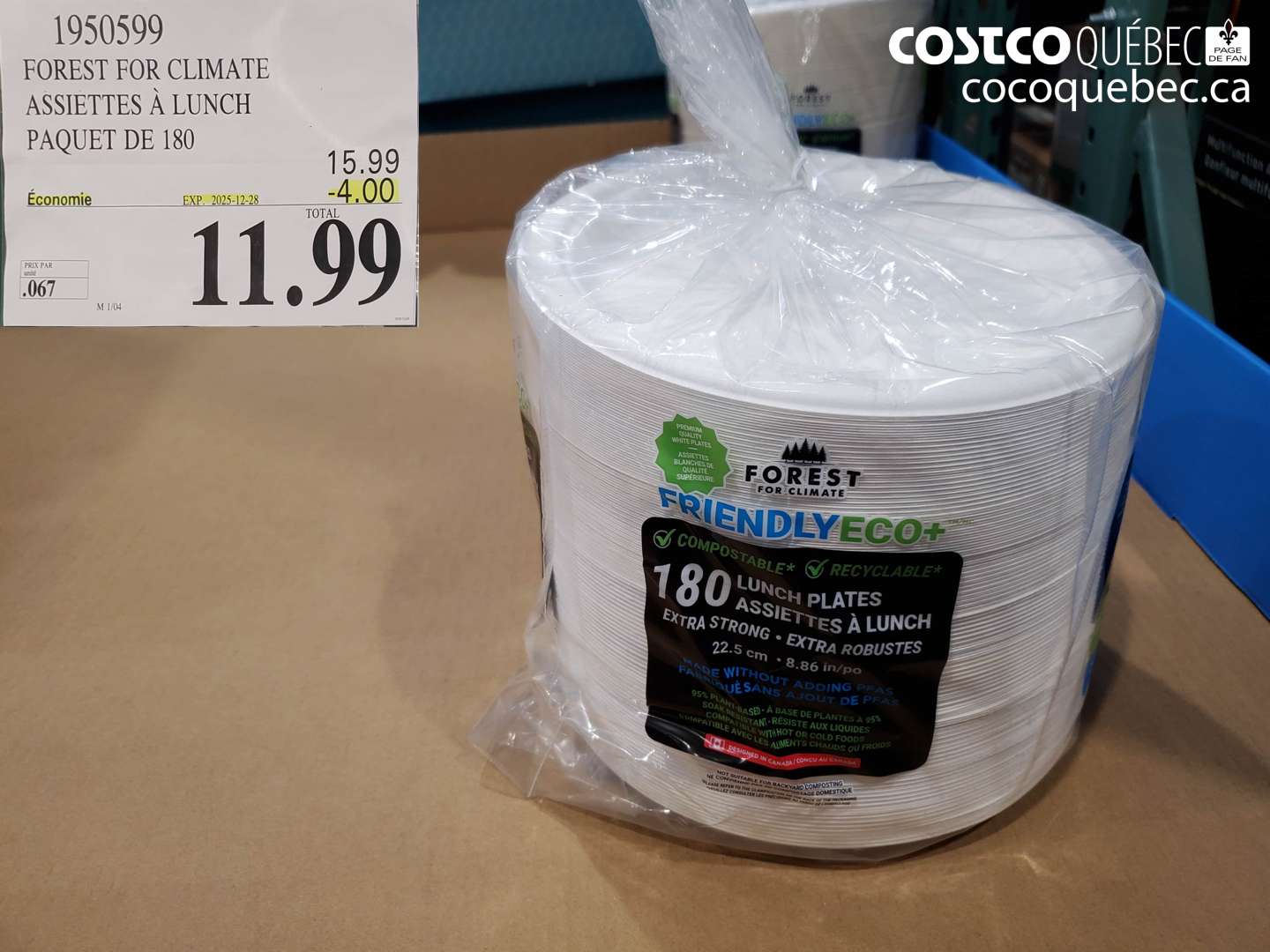1950599 FOREST FOR CLIMATE ASSIETTES À LUNCH PAQUET DE 180 ($4.00 INSTANT SAVINGS EXPIRES ON 2025-12-28) $11.99