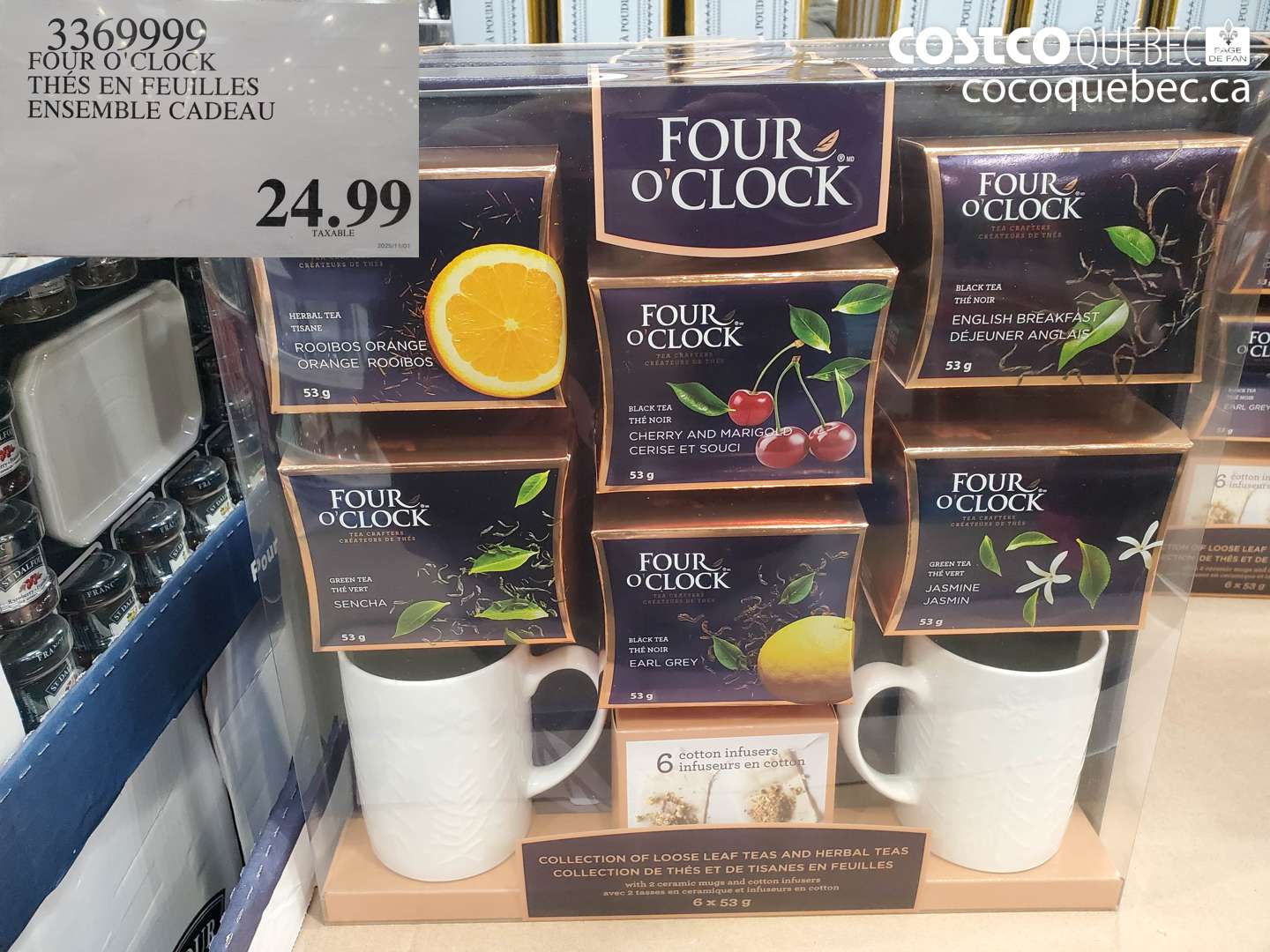 3369999 FOUR O'CLOCK THÉS EN FEUILLES ENSEMBLE CADEAU $24.99
