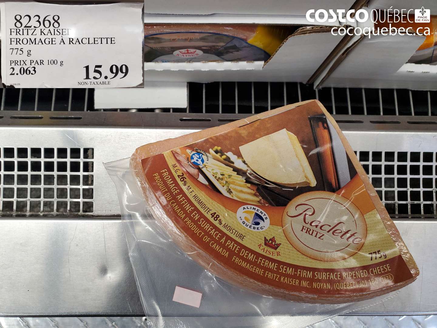 82368 FRITZ KAISER FROMAGE À RACLETTE $15.99