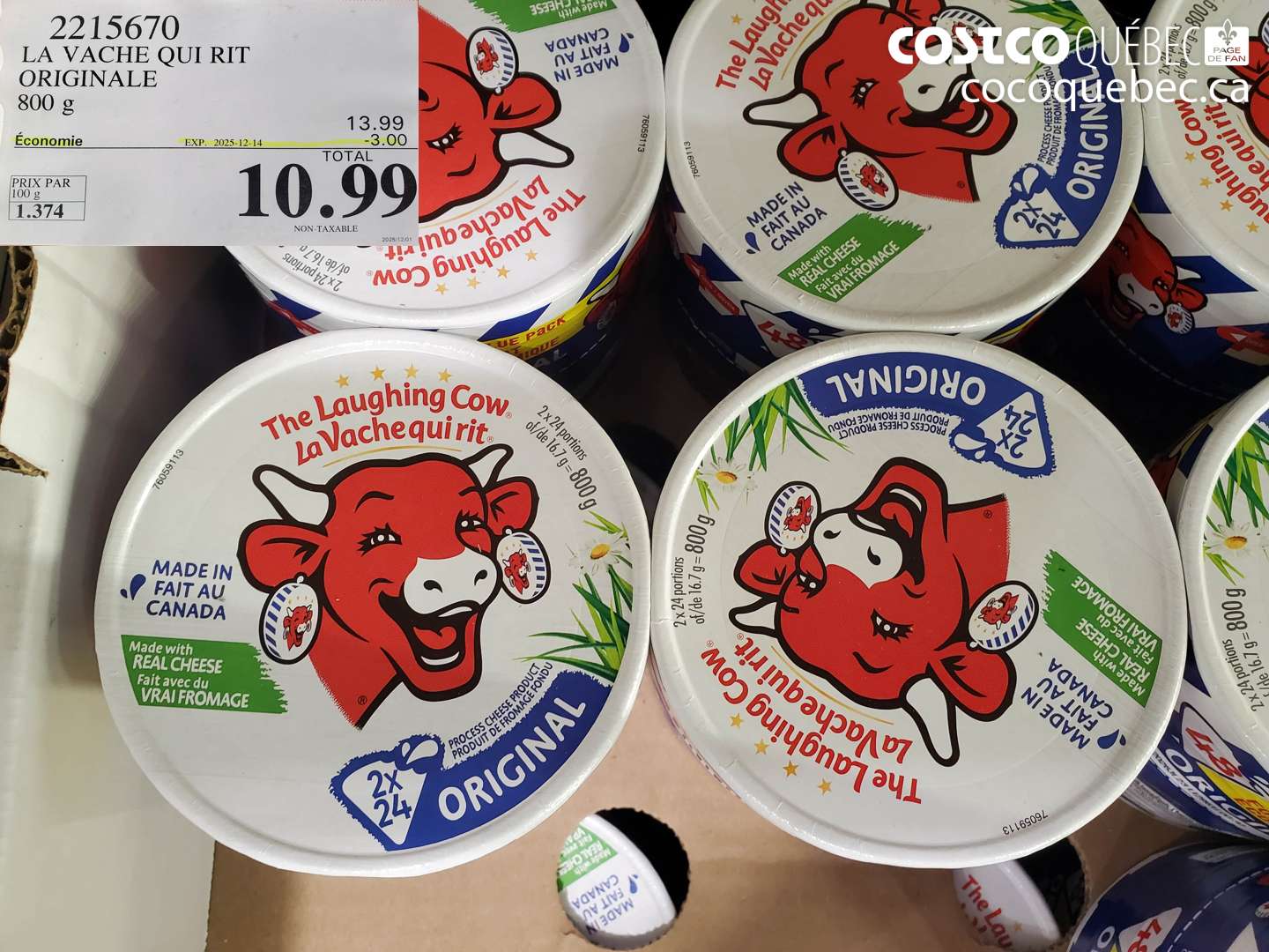 2215670 FROMAGERIES BEL CANADA LA VACHE QUI RIT 800 g  ($3.00 INSTANT SAVINGS EXPIRES ON 2025-12-14) $10.99