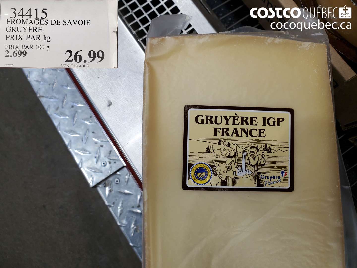 34415 FROMAGES DE SAVOIE GRUYERE $26.99