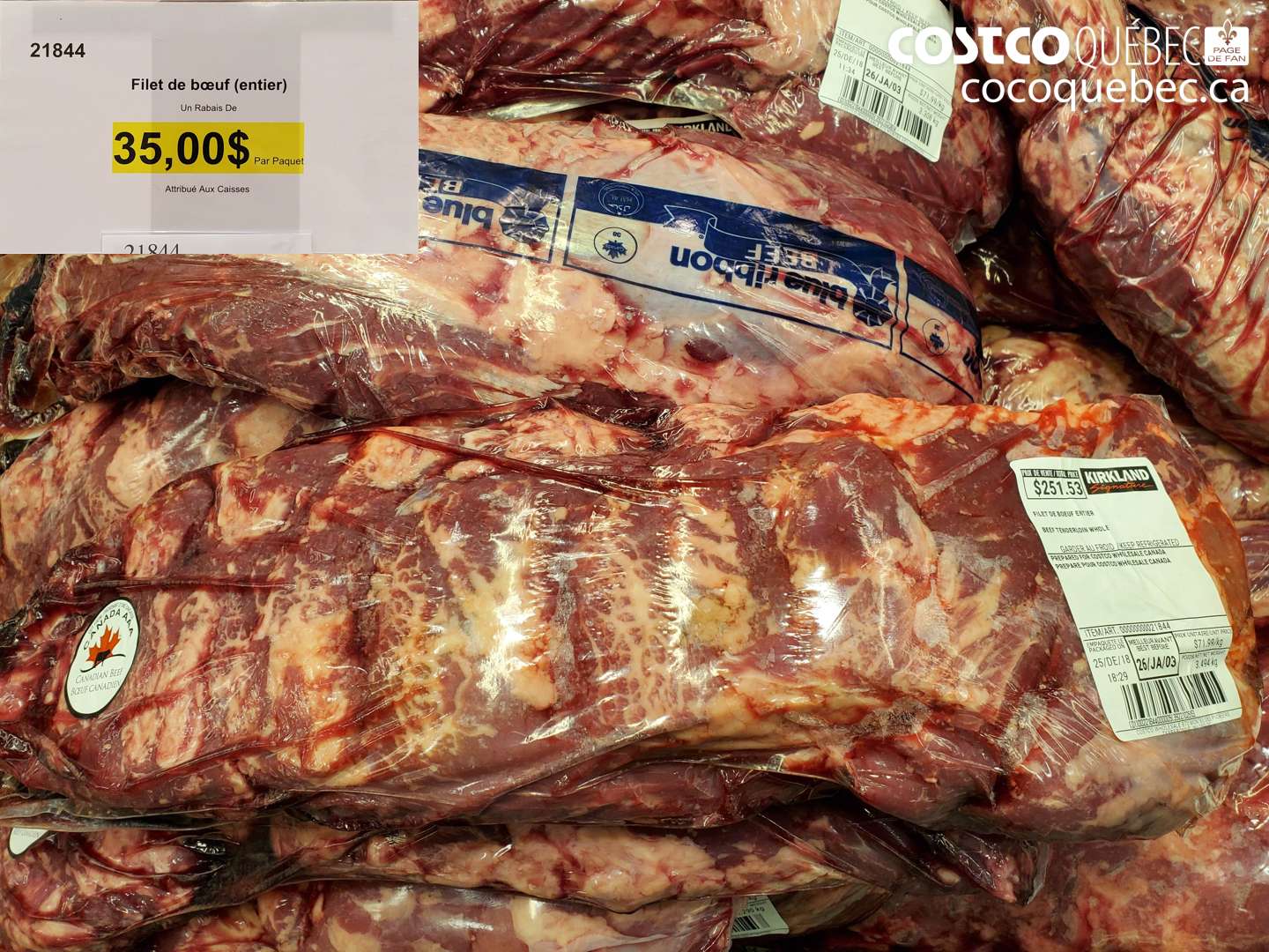 21844 Filet de bœuf (entier) 35.00$ OFF $0.00