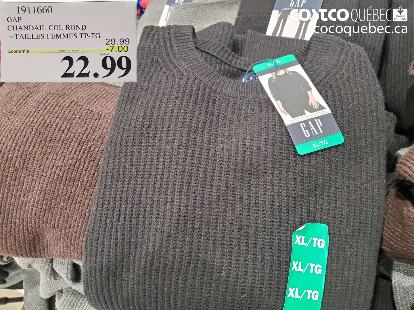 1911660 GAP CHANDAIL COL ROND + TAILLES FEMMES TP-TG (EXPIRES ON 2025-12-14) $22.99
