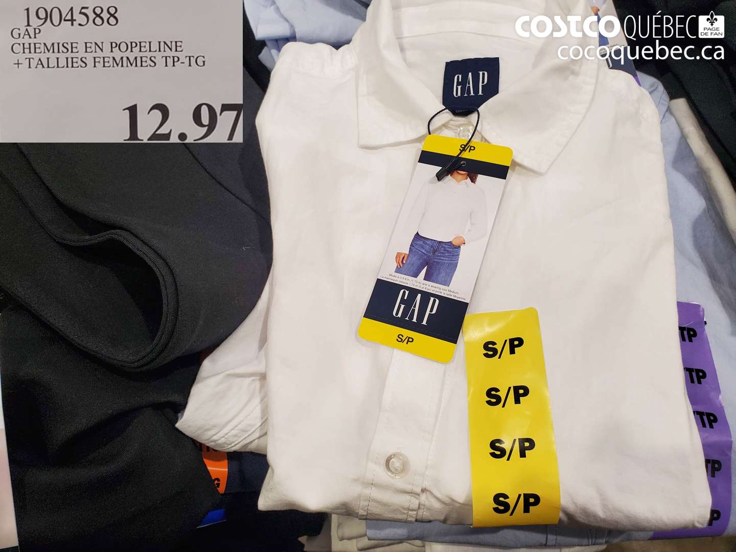 1904588 GAP CHEMISE EN POPELINE + TALLIES FEMMES TP-TG $12.97