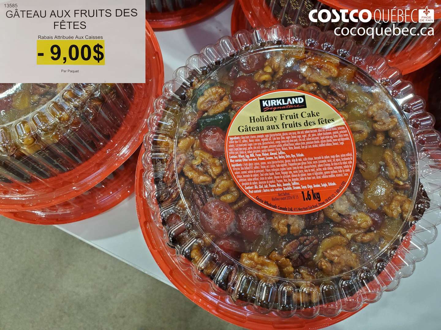13585 GATEAU AUX FRUITS DES FETES 1.6 kg ($9.00 INSTANT SAVINGS)