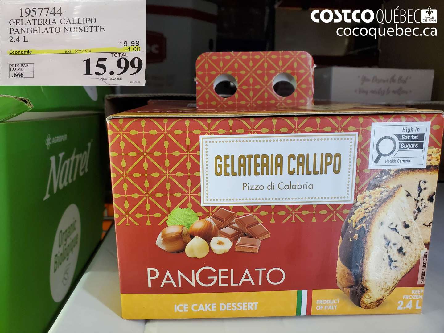 1957744 GELATERIA CALLIPO PANGELATO NOISETTE 2.4 L (EXPIRES ON 2025-12-14) $15.99