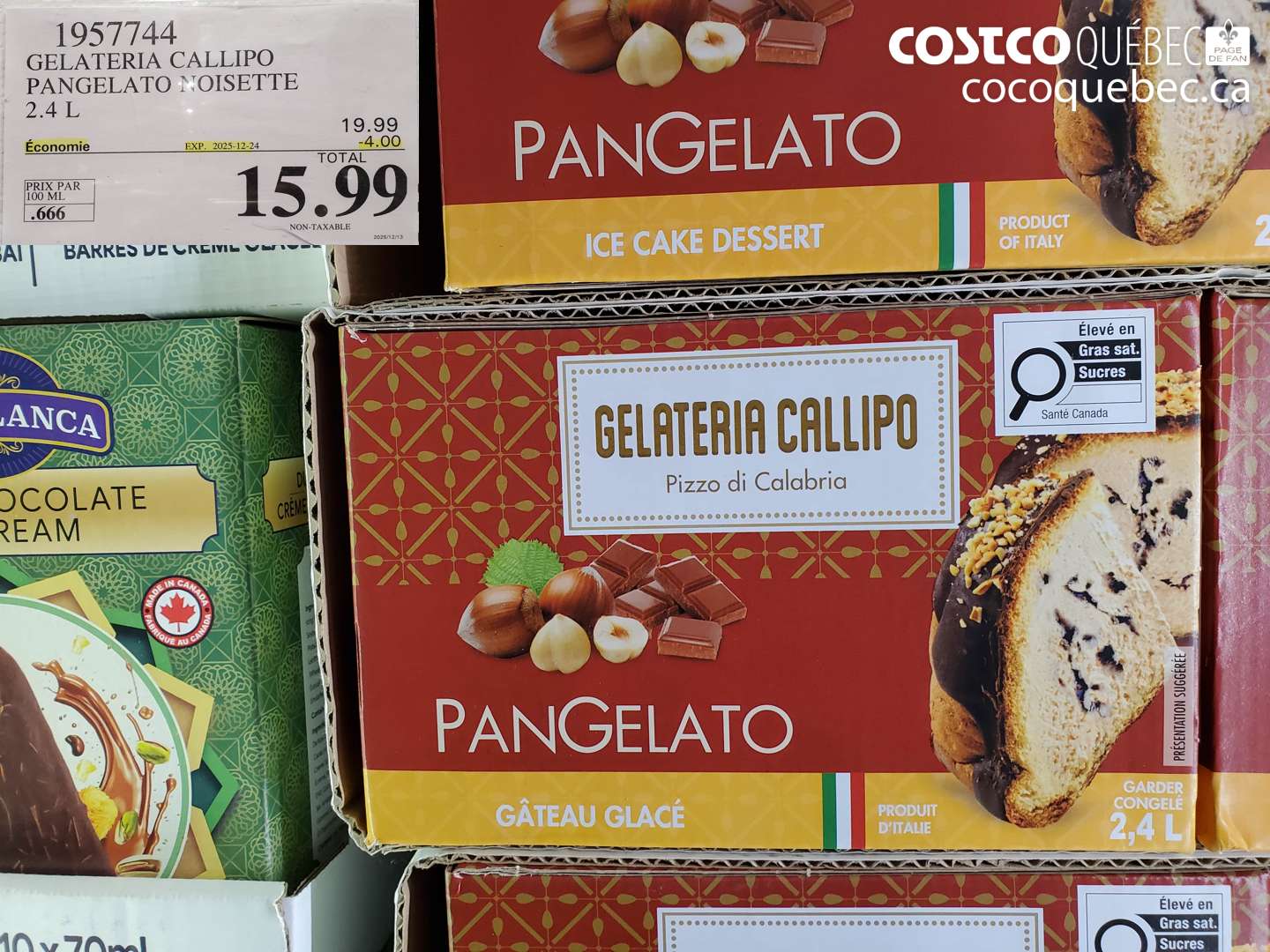 1957744 GELATERIA CALLIPO PANGELATO NOISETTE 2.4 L ($4.00 INSTANT SAVINGS EXPIRES ON 2025-12-24) $15.99