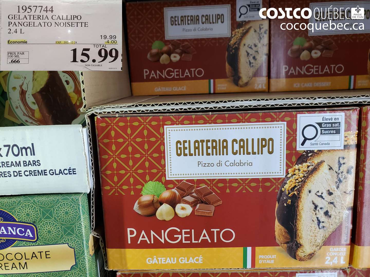 1957744 GELATERIA CALLIPO PANGELATO NOISETTE 2.4 L ($4.00 INSTANT SAVINGS EXPIRES ON 2023-12-24) $15.99