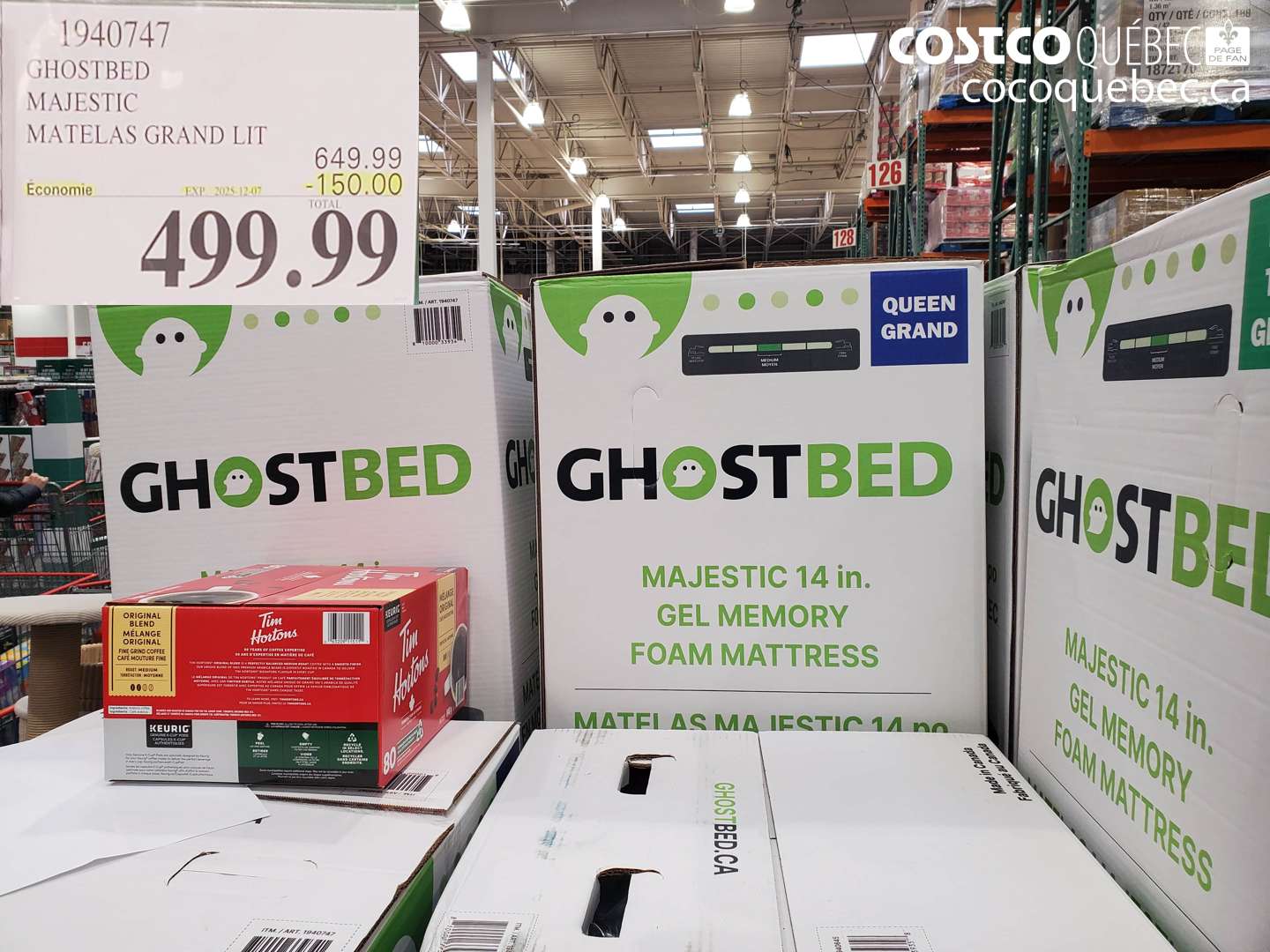 1940747 GHOSTBED MAJESTIC MATELAS GRAND LIT ($150.00 INSTANT SAVINGS EXPIRES ON 2025-12-07) $499.99