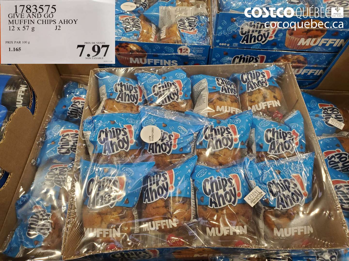 1783575 GIVE AND GO MUFFIN CHIPS AHOY 12x57 g $7.97