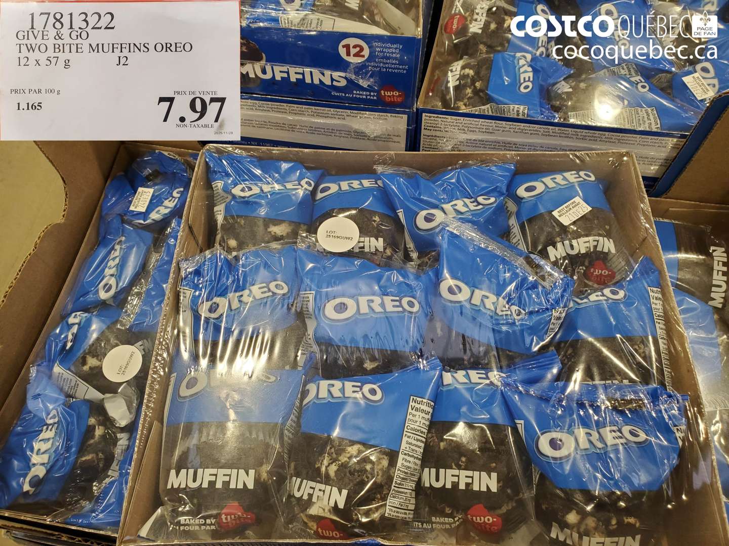 1781322 GIVE & GO TWO BITE MUFFIN OREO  $7.97