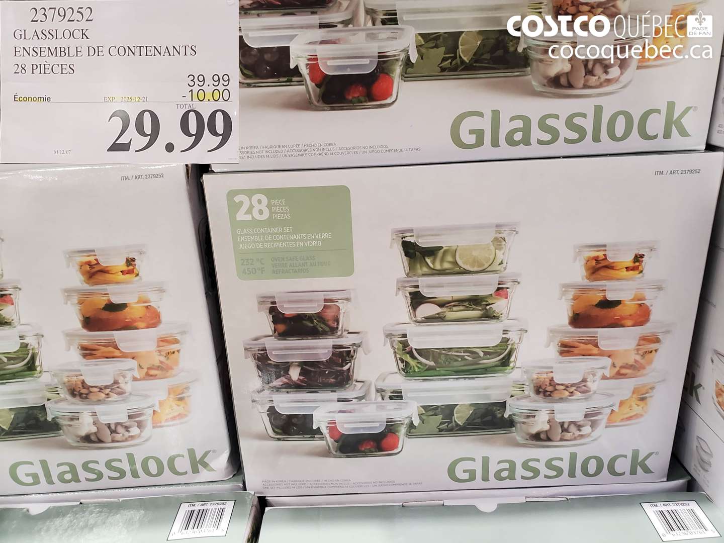 2379252 GLASSLOCK ENSEMBLE DE CONTENANTS 28 PIECES ($10.00 INSTANT SAVINGS EXPIRES ON 2025-12-21) $29.99