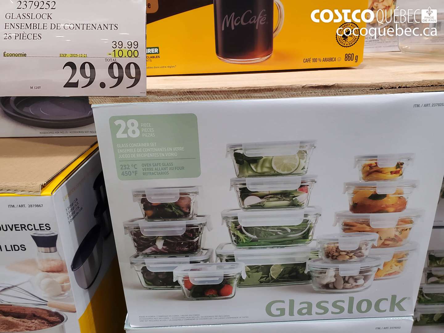 2379252 GLASSLOCK ENSEMBLE DE CONTENANTS 28 PIECES (EXPIRES ON 2025-12-21) $29.99
