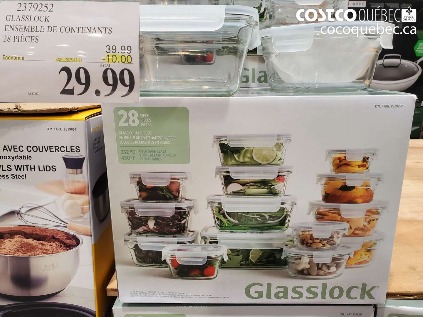 2379252 GLASSLOCK ENSEMBLE DE CONTENANTS 28 PIECES ($10.00 INSTANT SAVINGS EXPIRES ON 2025-12-21) $29.99