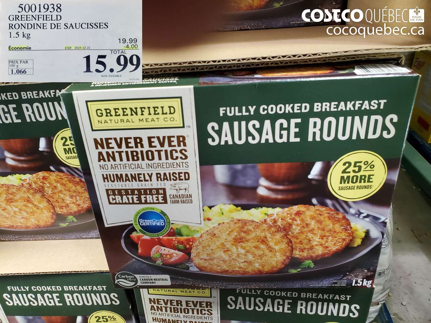 5001938 GREENFIELD RONDINE DE SAUCISSES (EXPIRES ON 2025-12-21) $15.99