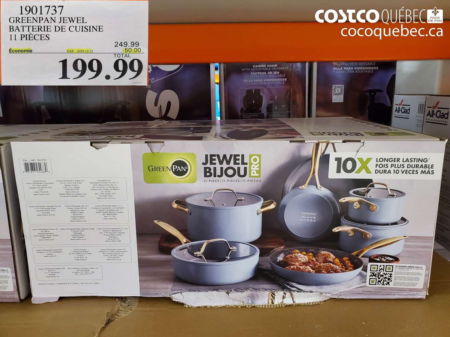 1901737 GREENPAN JEWEL BATTERIE DE CUISINE 11 PIECES ($50.00 INSTANT SAVINGS EXPIRES ON 2025-12-21) $199.99