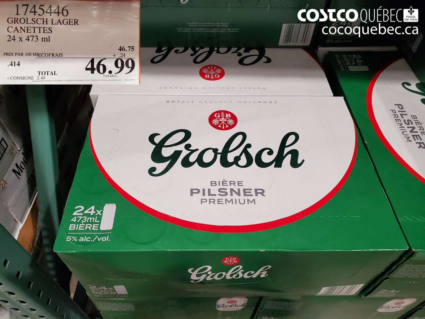 1745446 GROL SCH LAGER CANETTES 24 x 473 ml $46.99