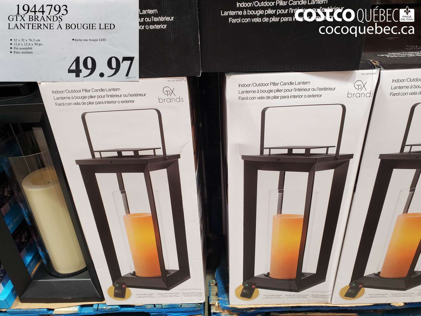 1944793 GTX BRANDS LANTERNE À BOUGIE LED $49.97