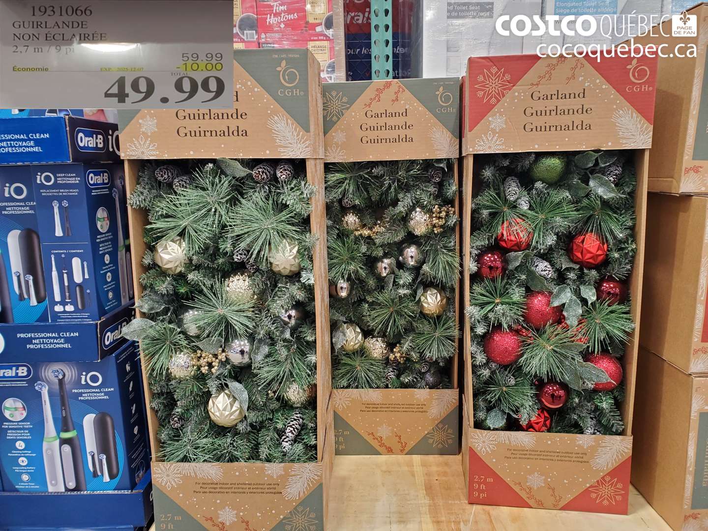 1931066 GUIRLANDE NON ÉCLAIRÉE 2,7 m / 9 pi ($10.00 INSTANT SAVINGS EXPIRES ON 2025-12-07) $49.99